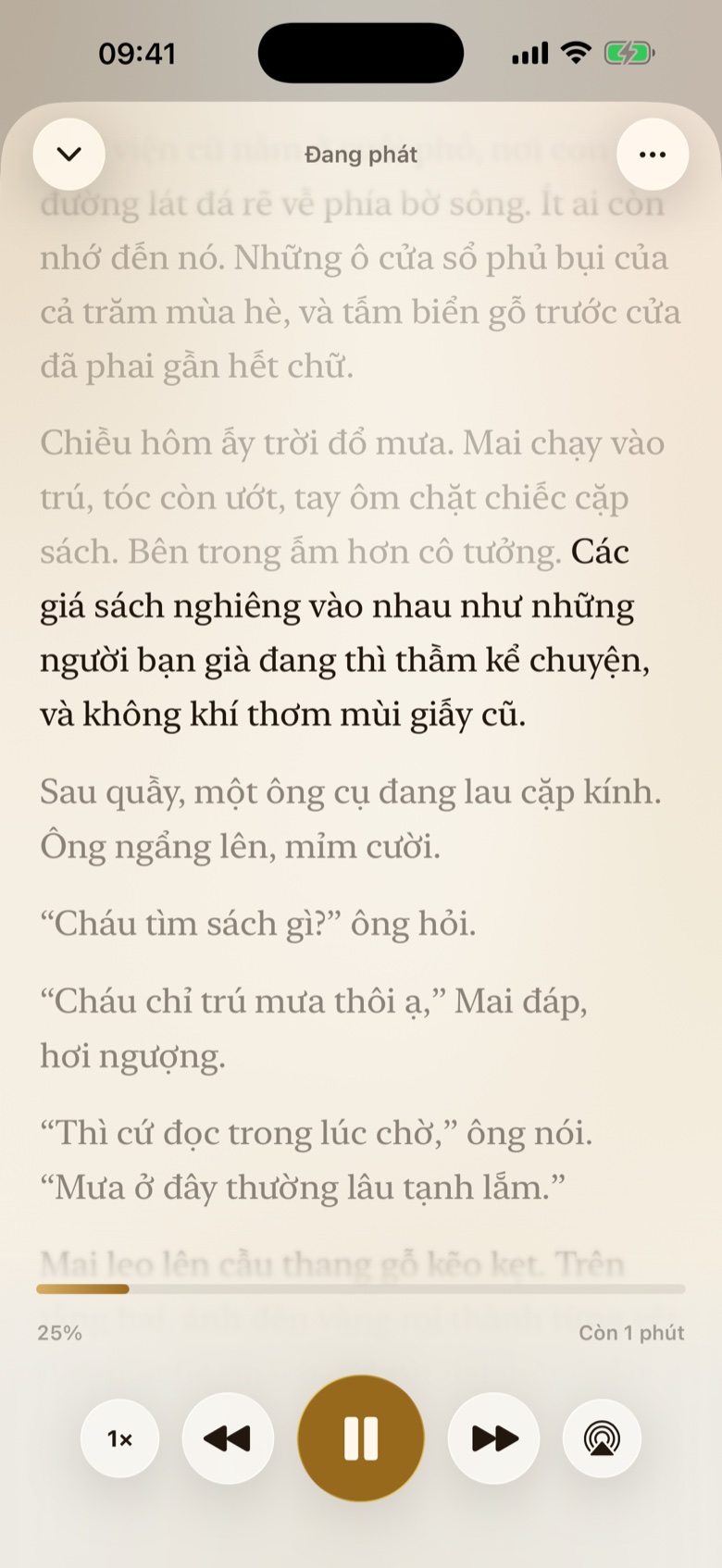 Đọc Offline đang đọc truyện, chữ đang đọc được tô sáng