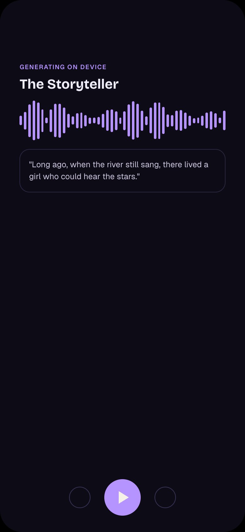 OffyVoice generating a storyteller voice